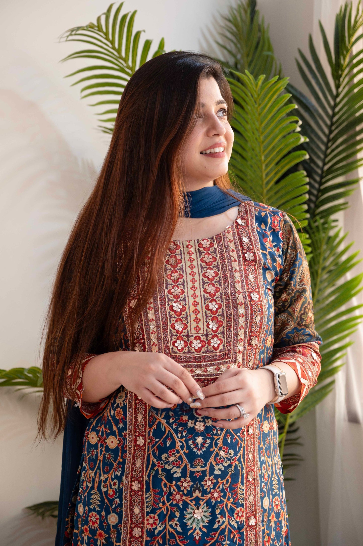 Sagari Blue Printed Suit Set