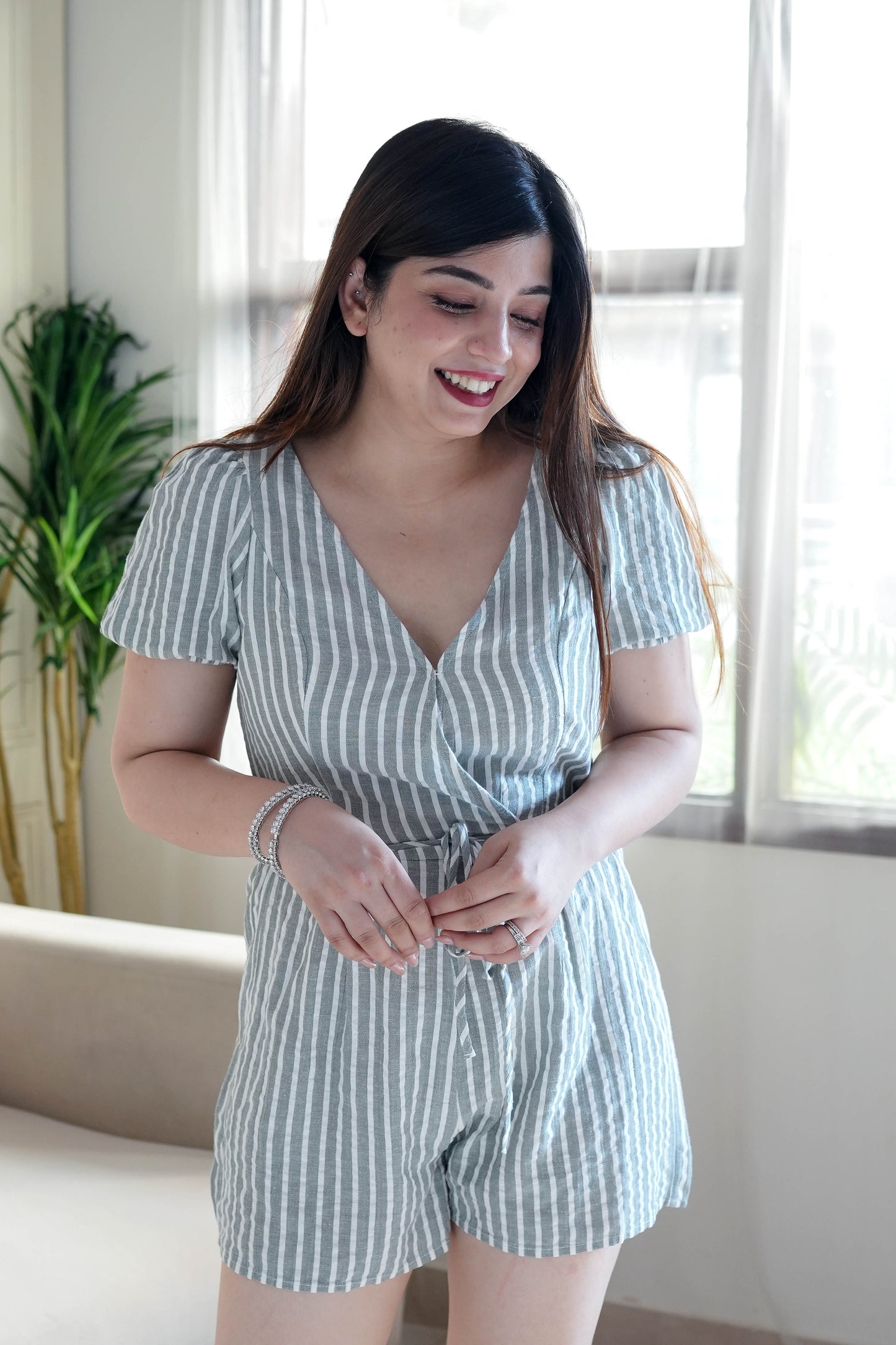 Tim Grey Striped Playsuit