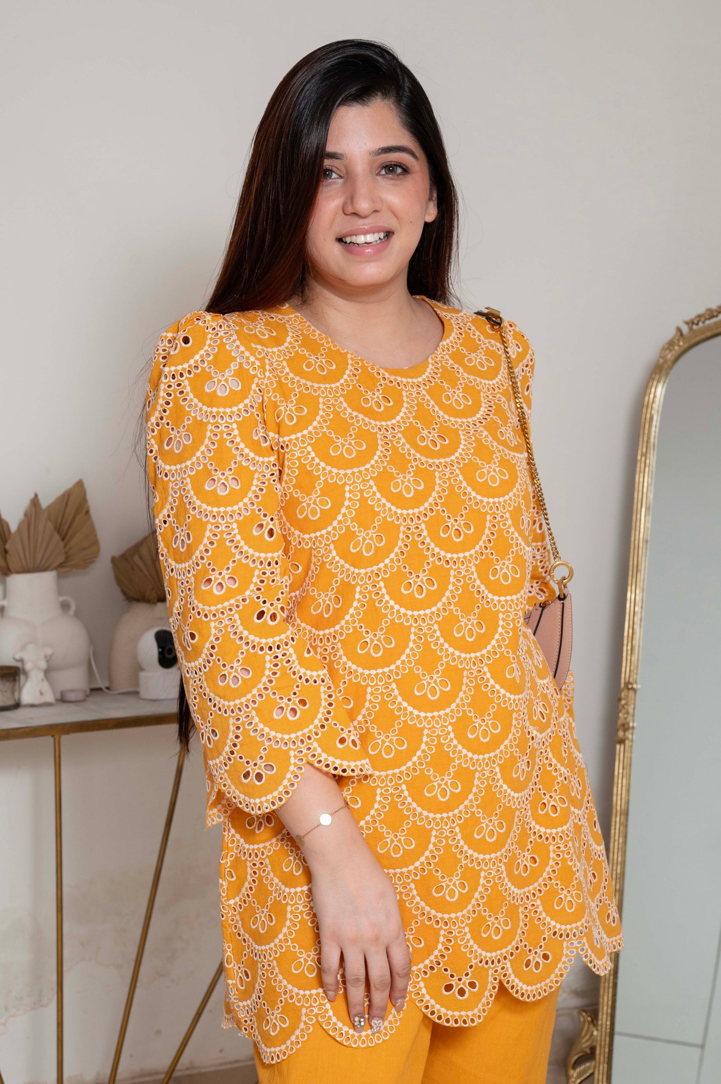 Talibah Yellow Cutwork Cordset