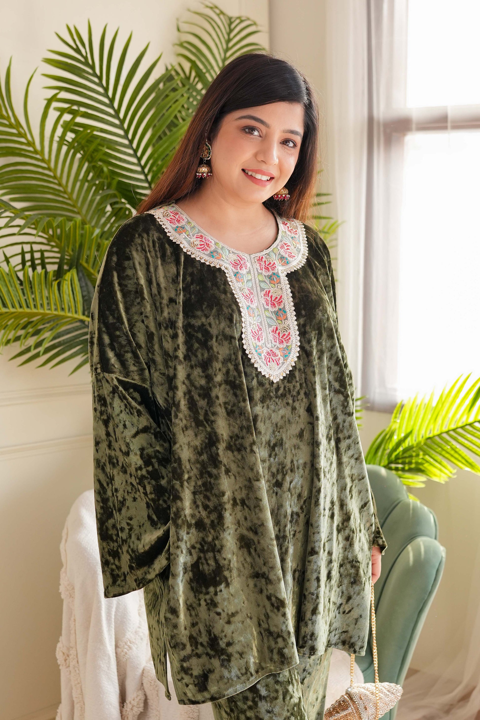 Satvat Green Cordset With Pockets