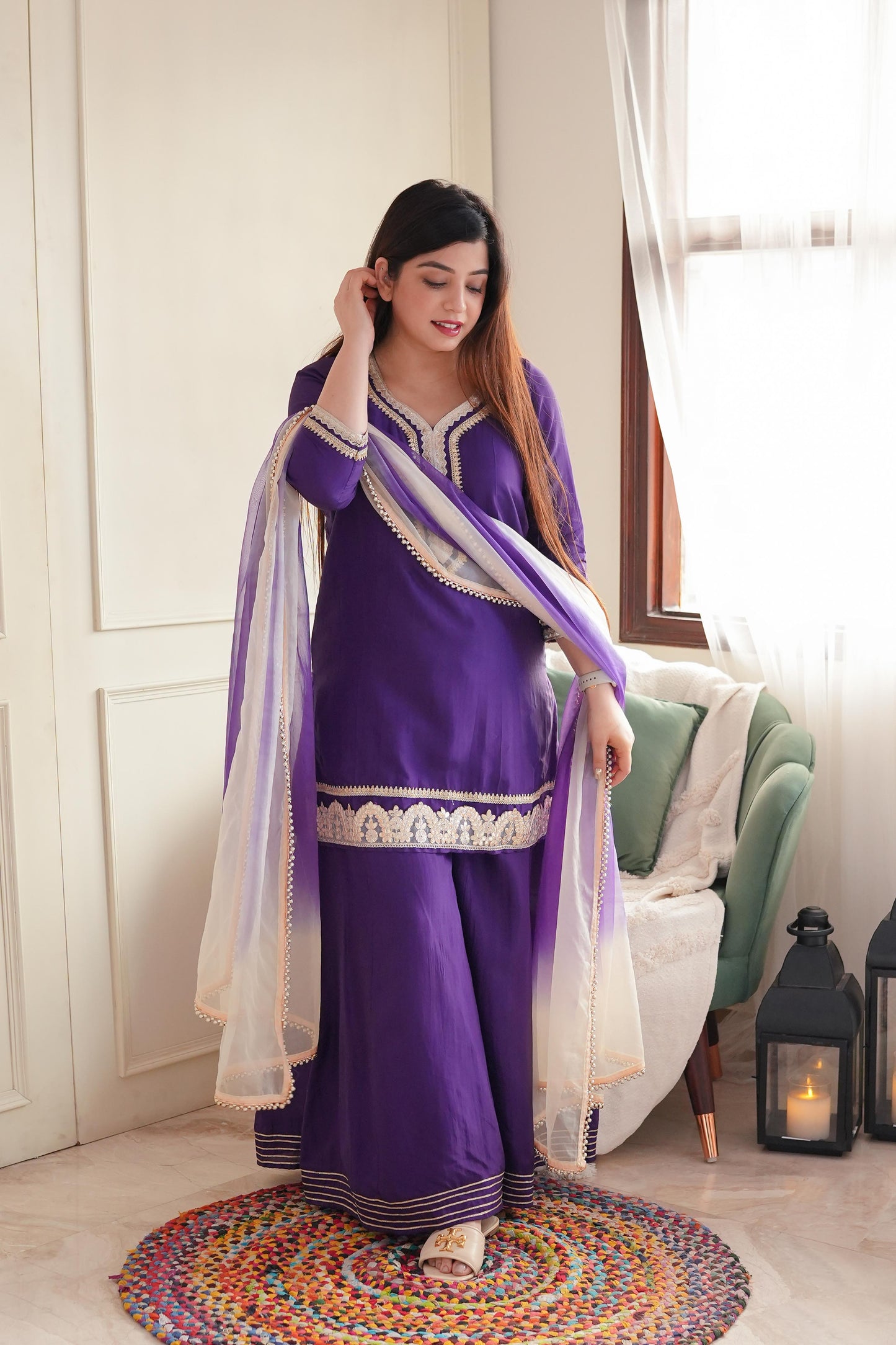 Parvati Purple Suit Set