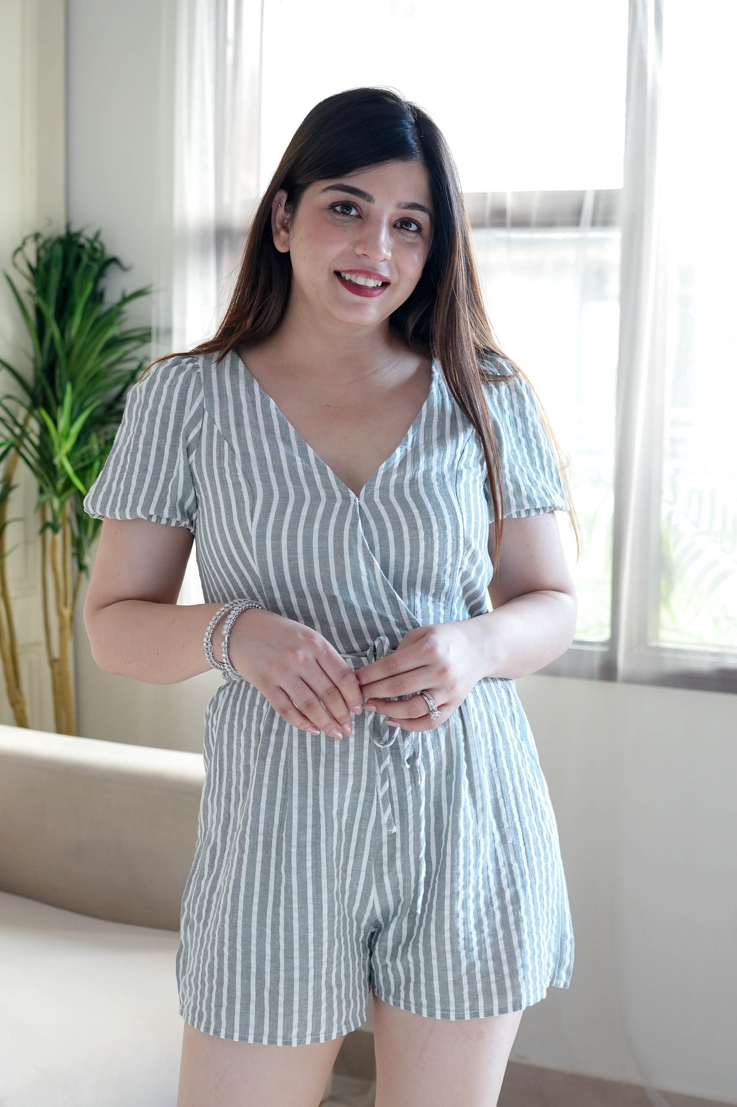 Tim Grey Striped Playsuit