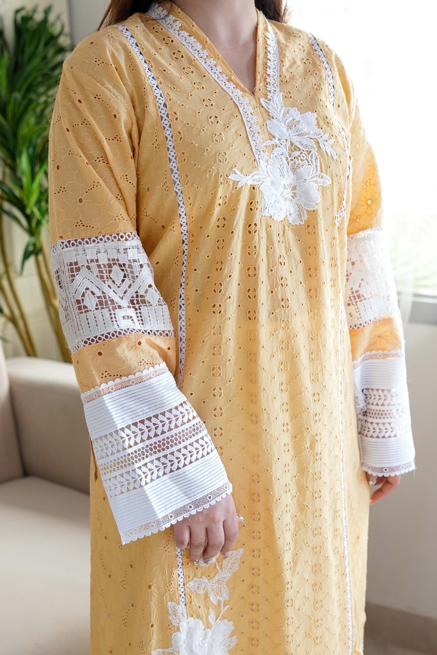 Zeenah Yellow Pakistani Plazo Set
