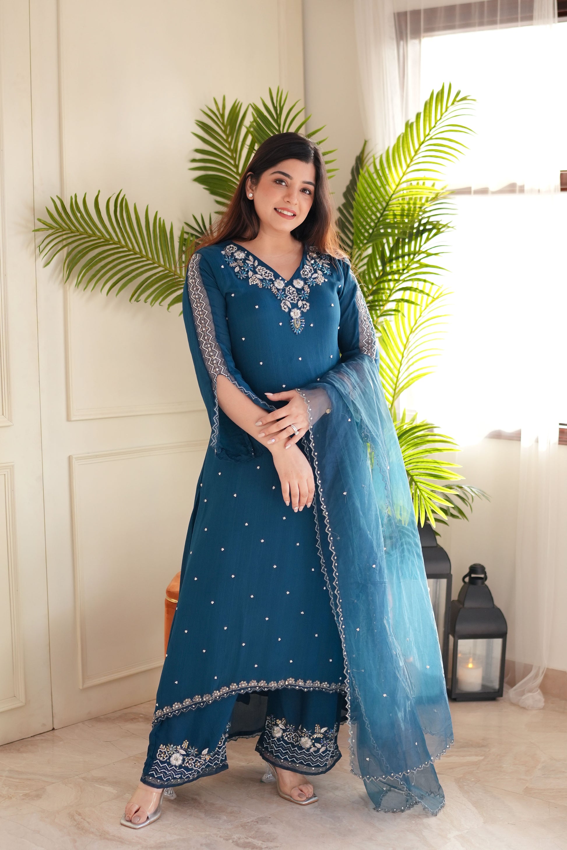 Fazeena Blue Upside Down Suit Set