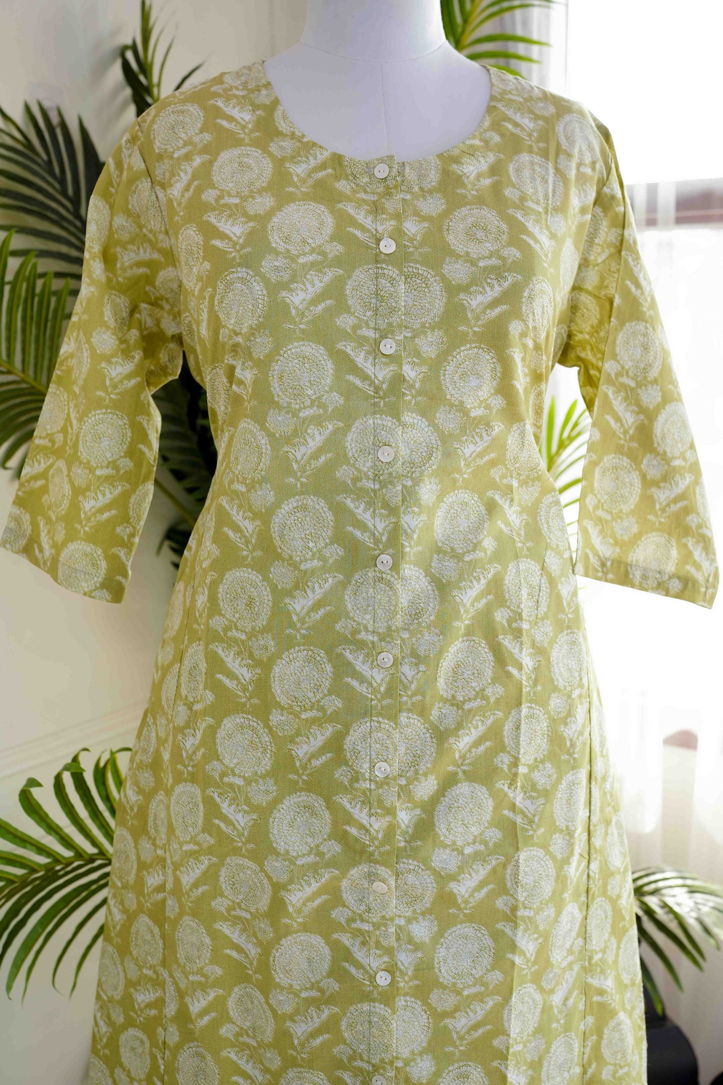 Green Printed Plazo Set