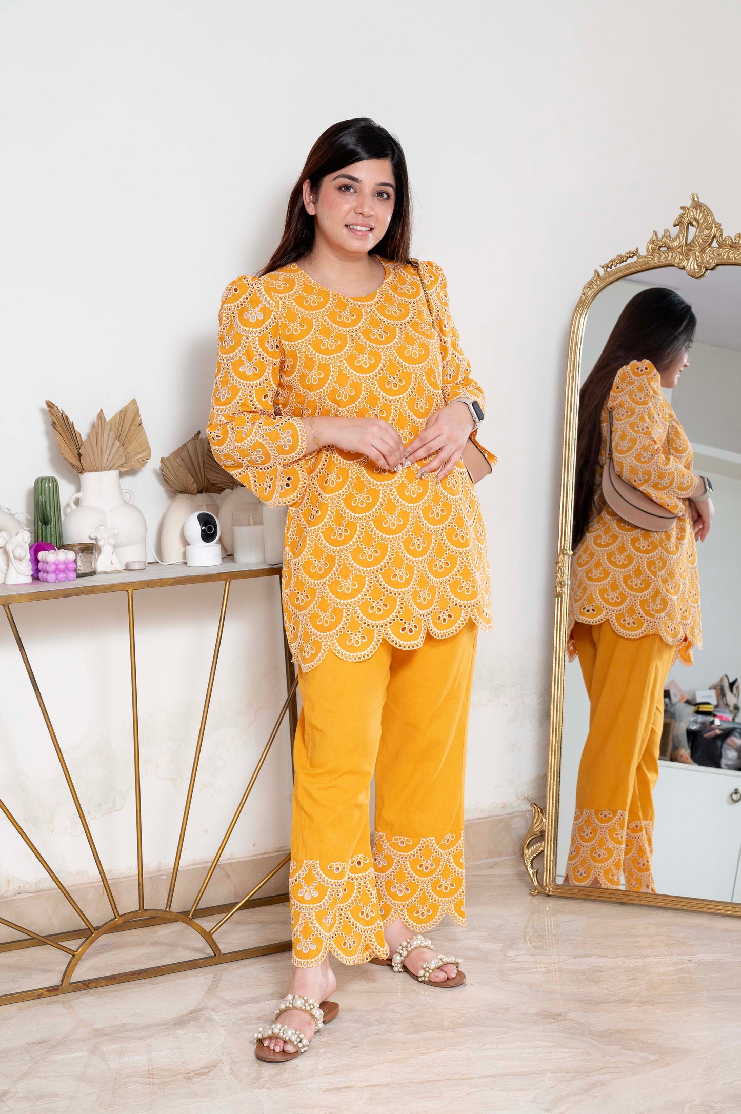 Talibah Yellow Cutwork Cordset