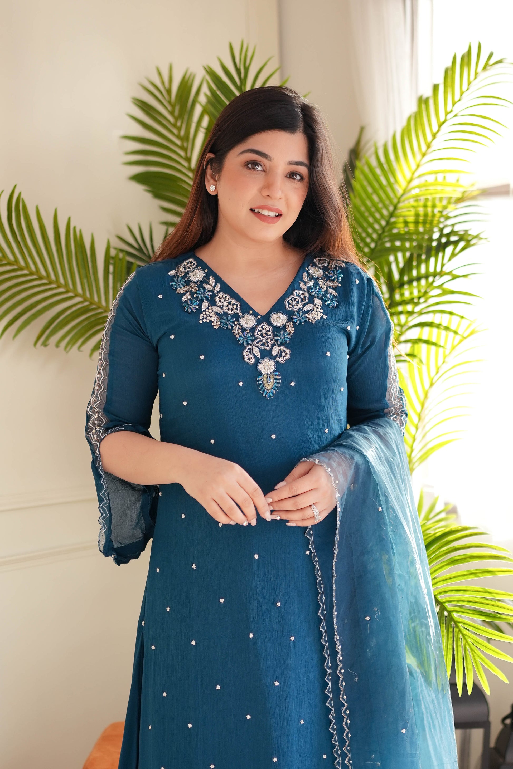 Fazeena Blue Upside Down Suit Set