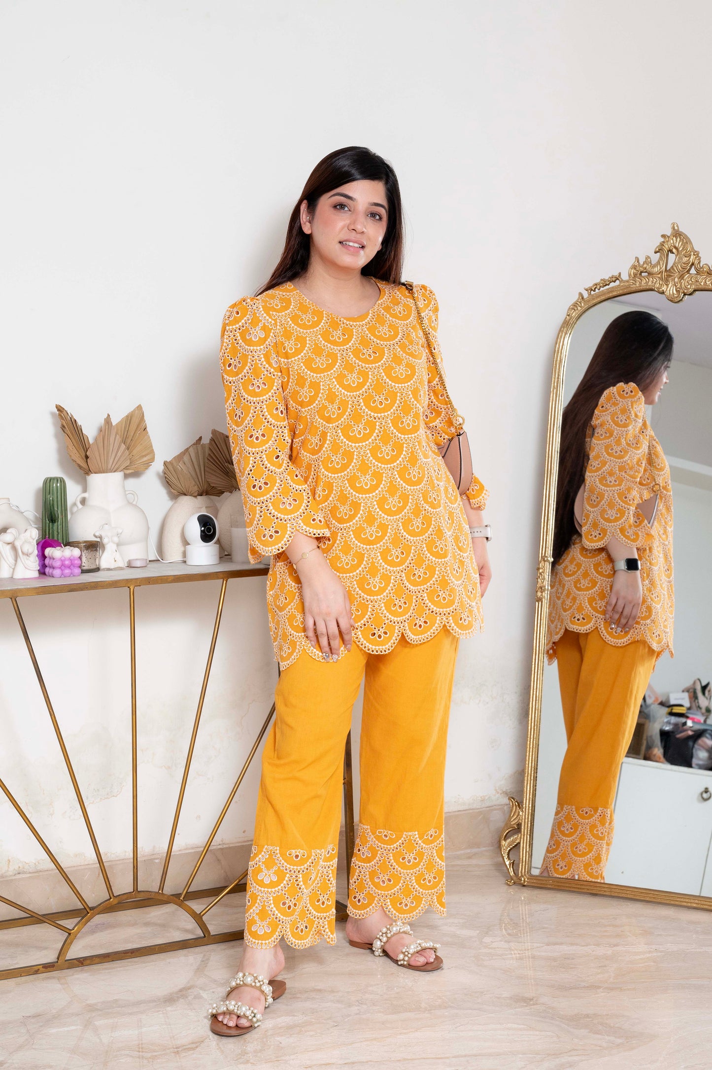 Talibah Yellow Cutwork Cordset