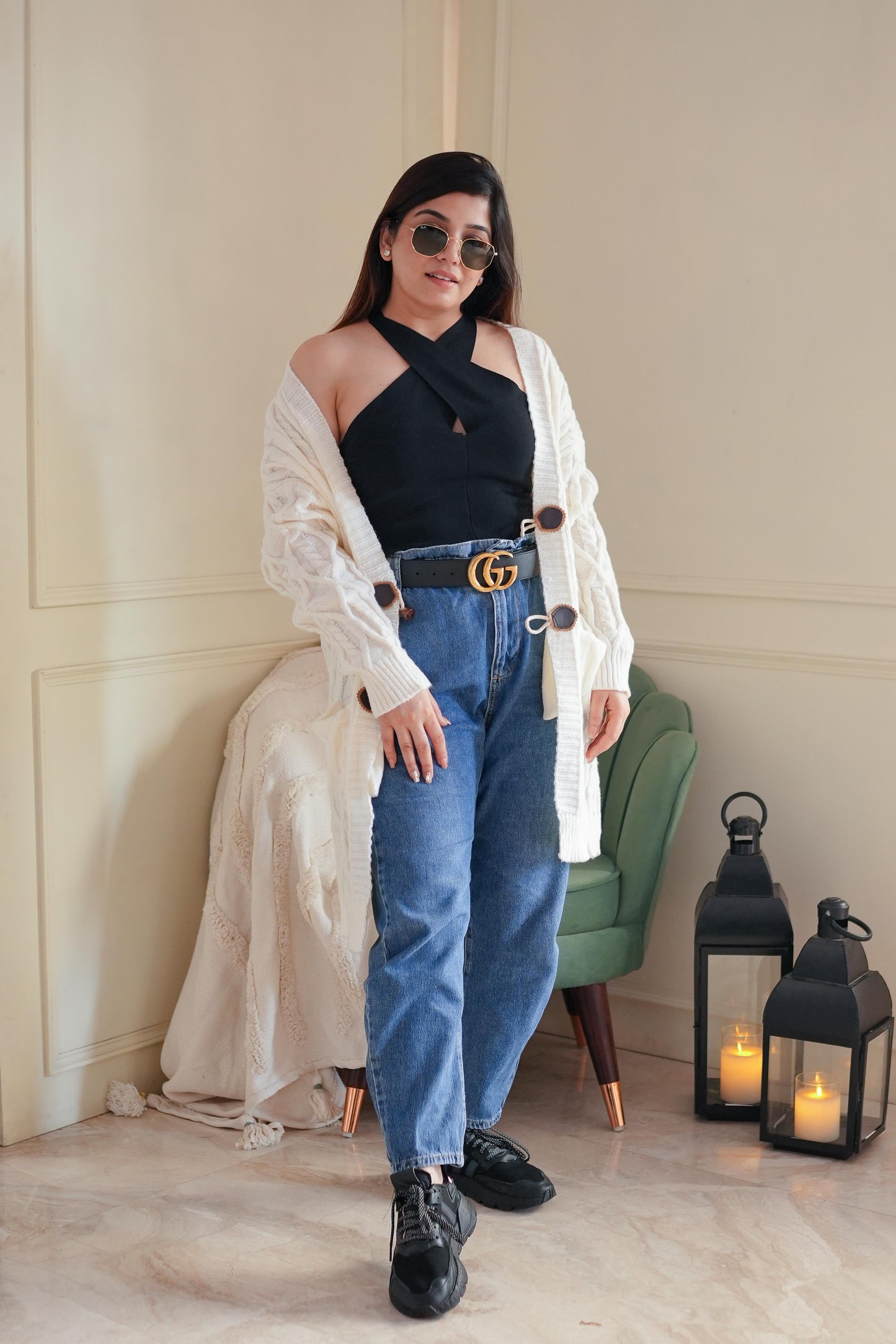 Siruka White Woollen Cardigan