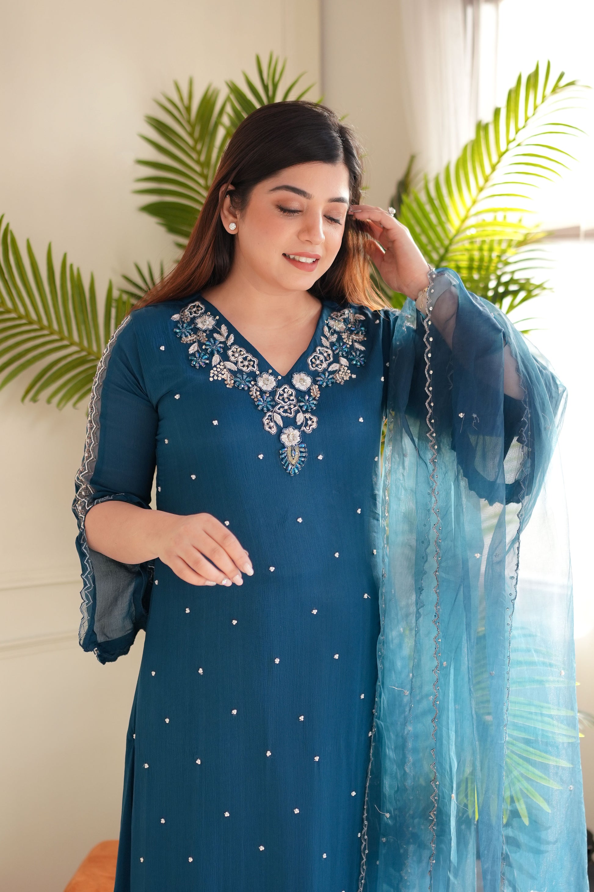 Fazeena Blue Upside Down Suit Set