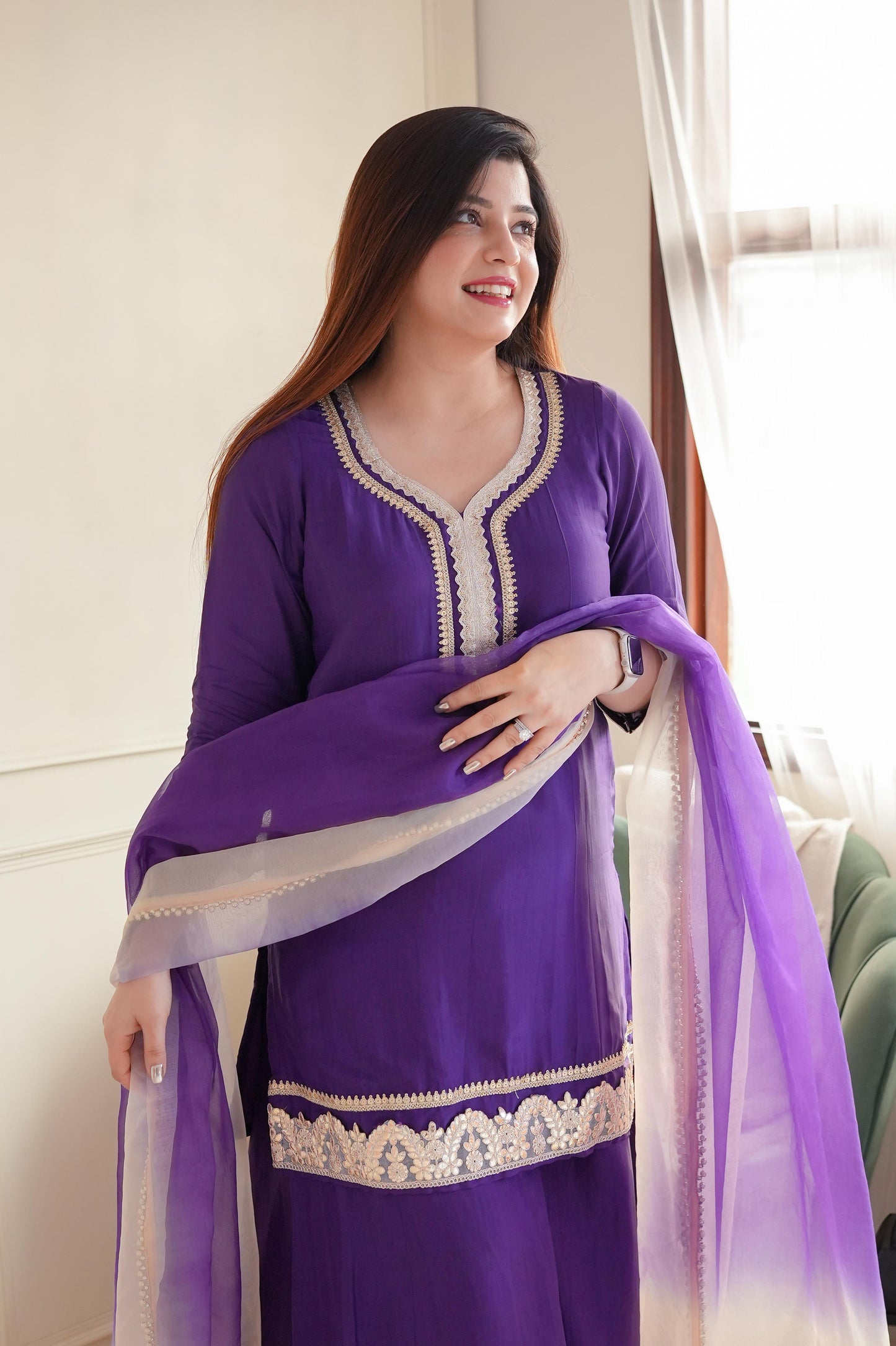 Parvati Purple Suit Set