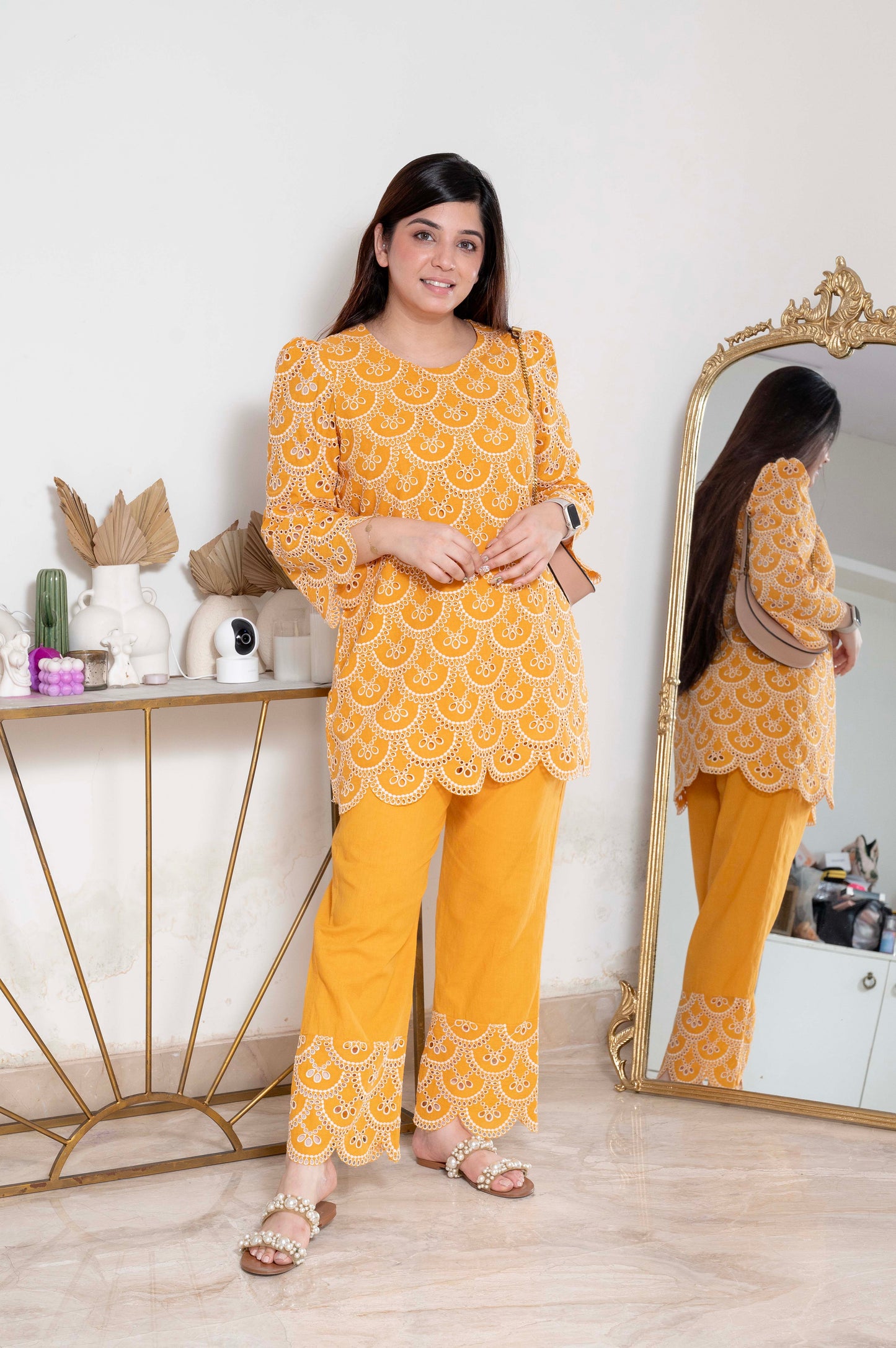 Talibah Yellow Cutwork Cordset