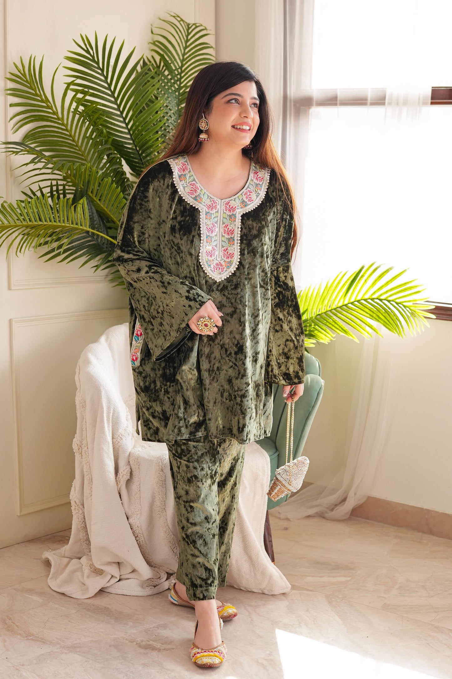 Satvat Green Cordset With Pockets