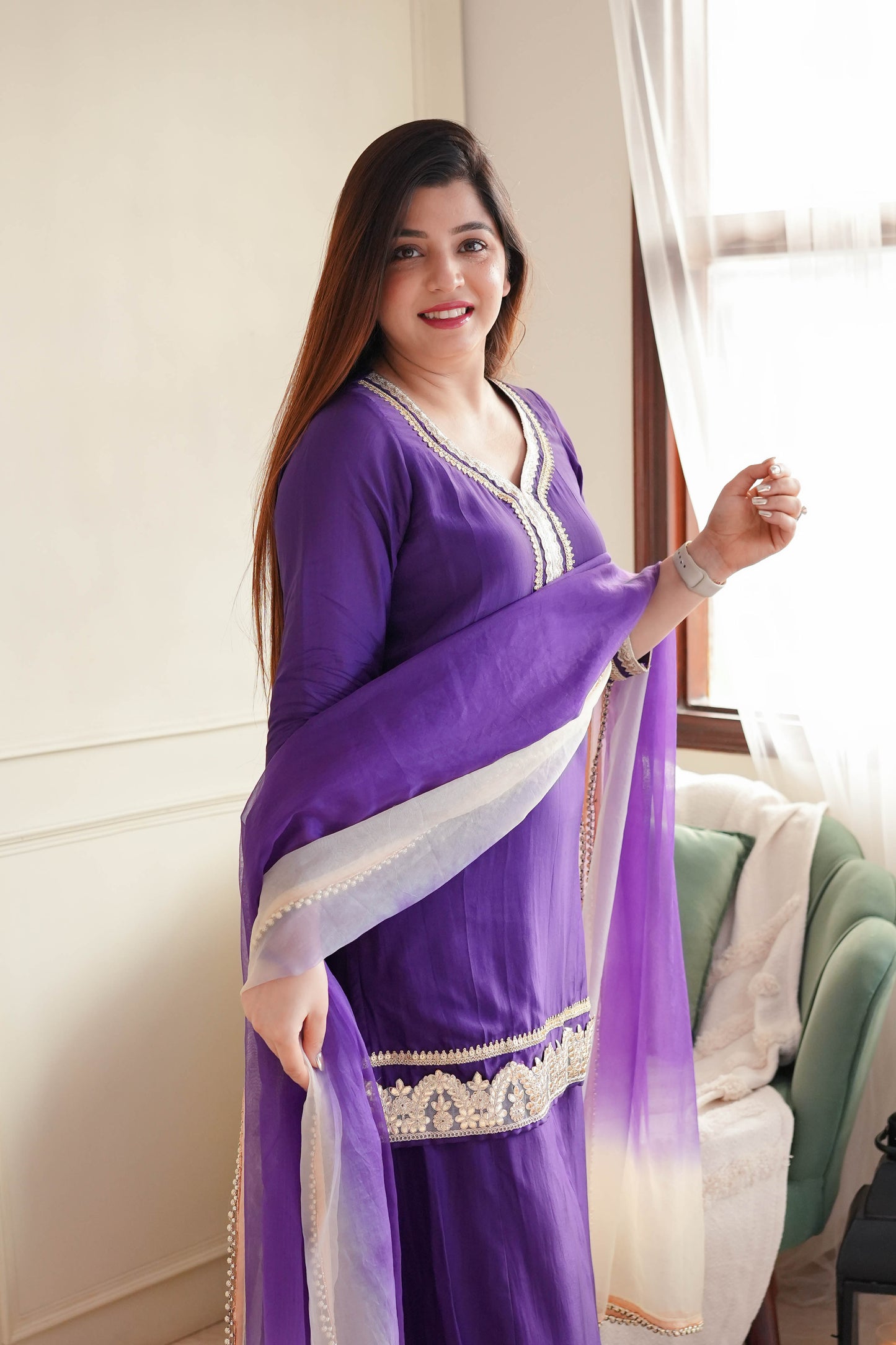 Parvati Purple Suit Set