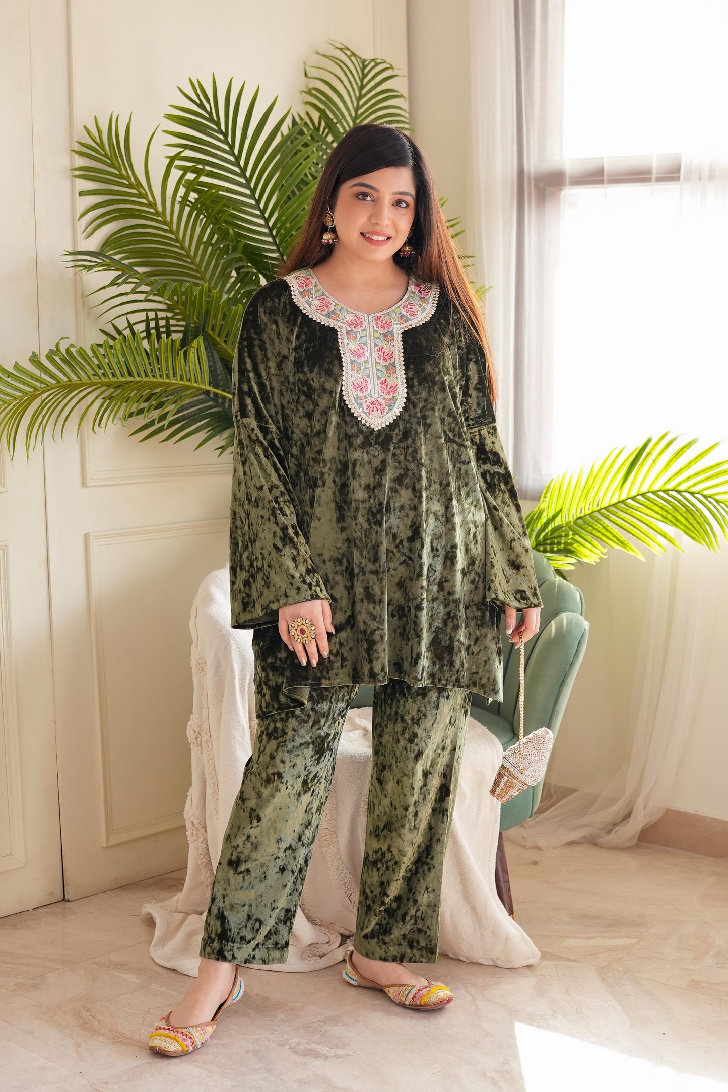 Satvat Green Cordset With Pockets