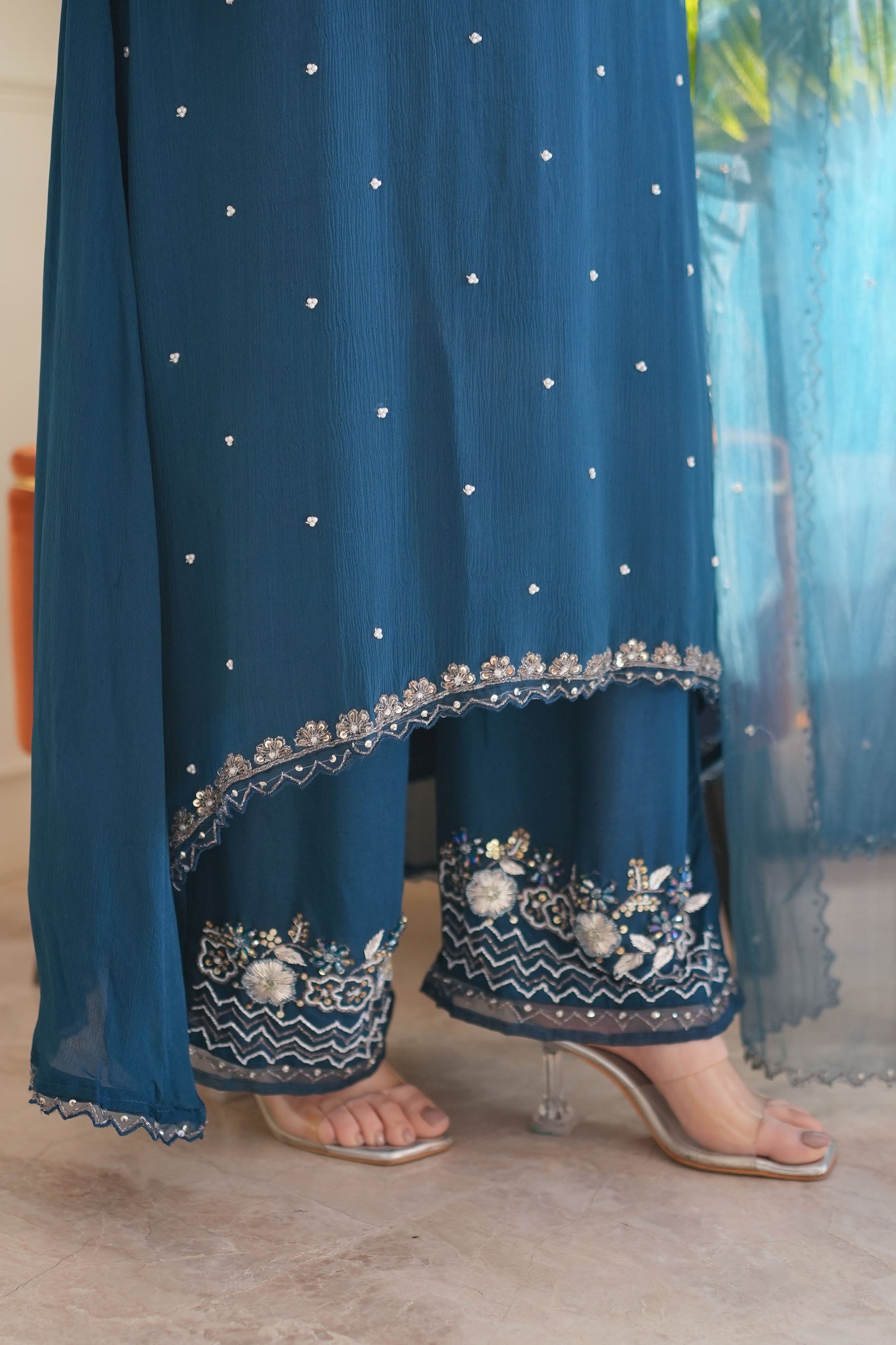 Fazeena Blue Upside Down Suit Set