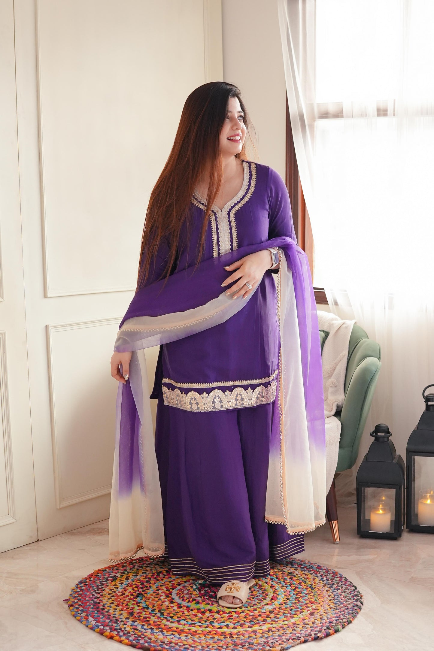 Parvati Purple Suit Set