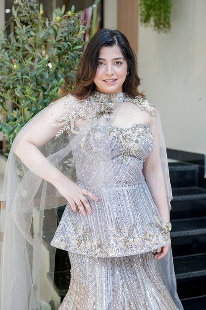 Terra Peplum Fish Cut Lehenga