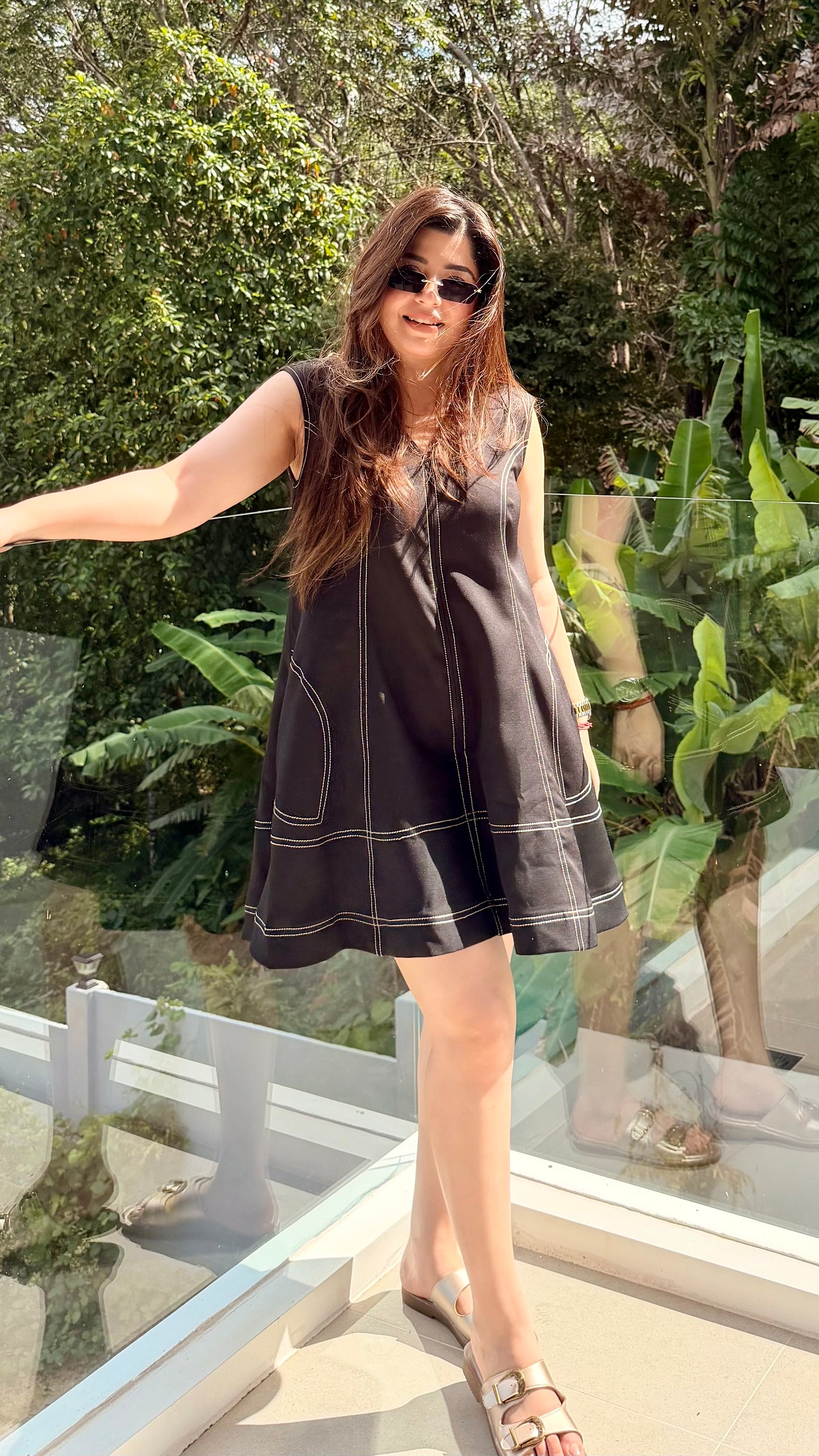 Bennah Black Short Dress