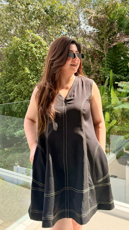 Bennah Black Short Dress