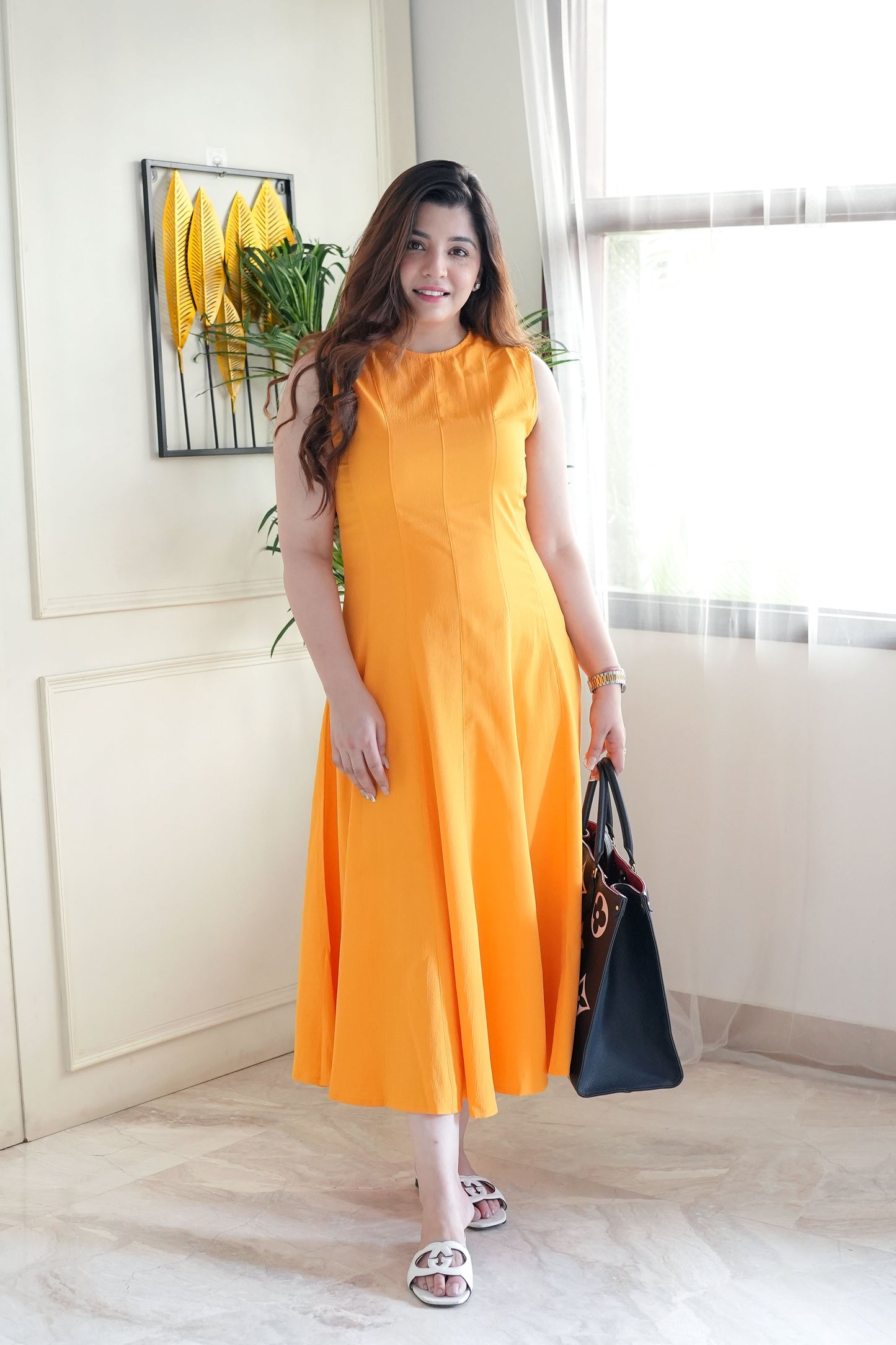 Crysta Orange Long Maxi Dress