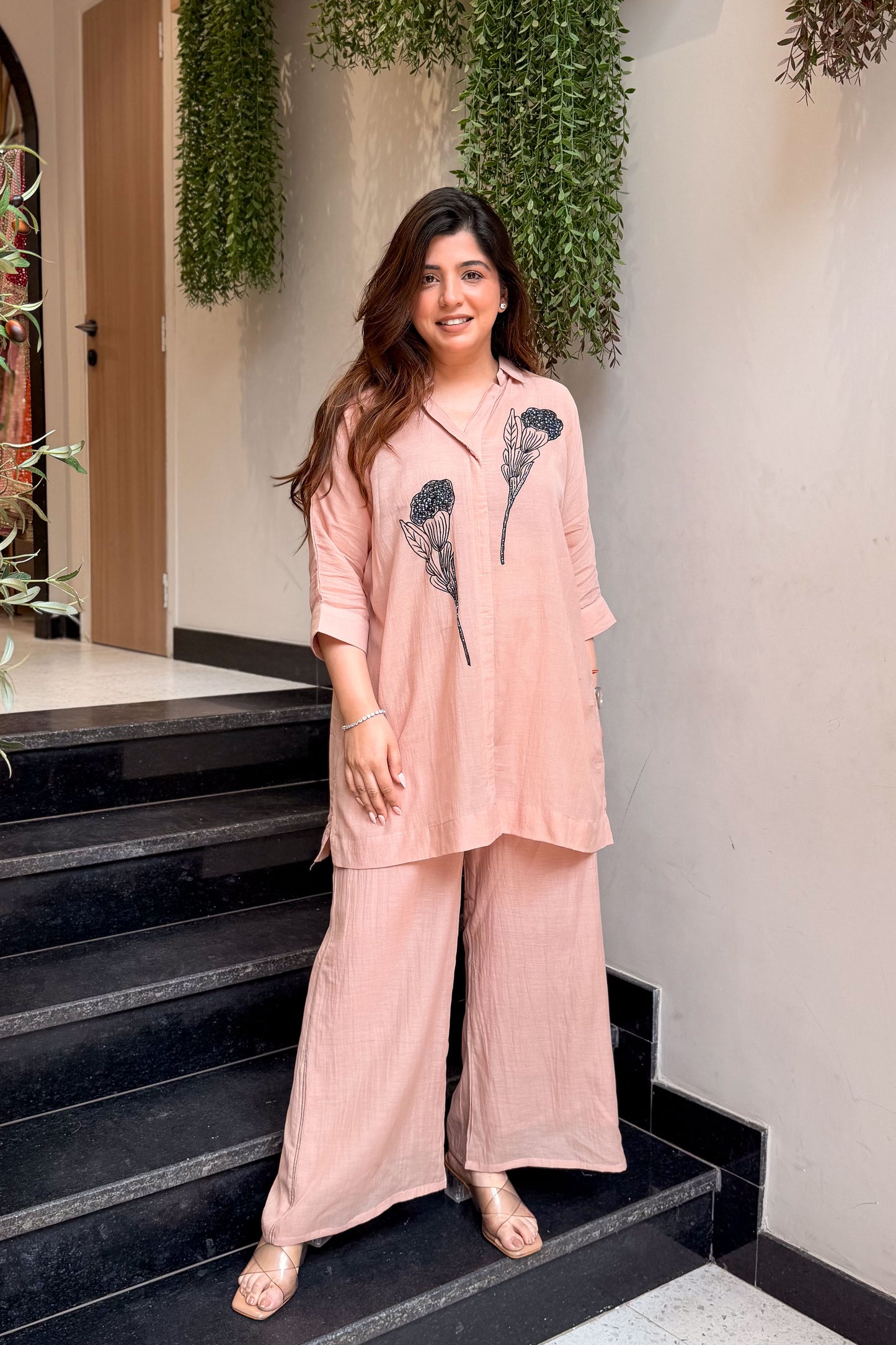 Naira Blush Cotton Cord Set