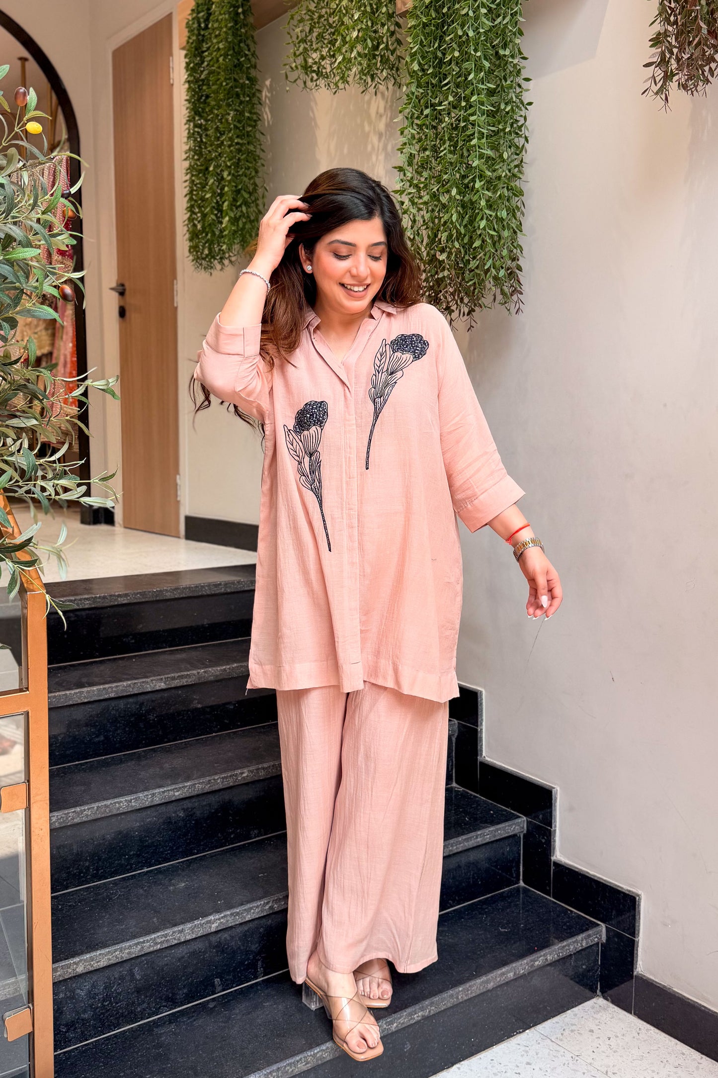 Naira Blush Cotton Cord Set