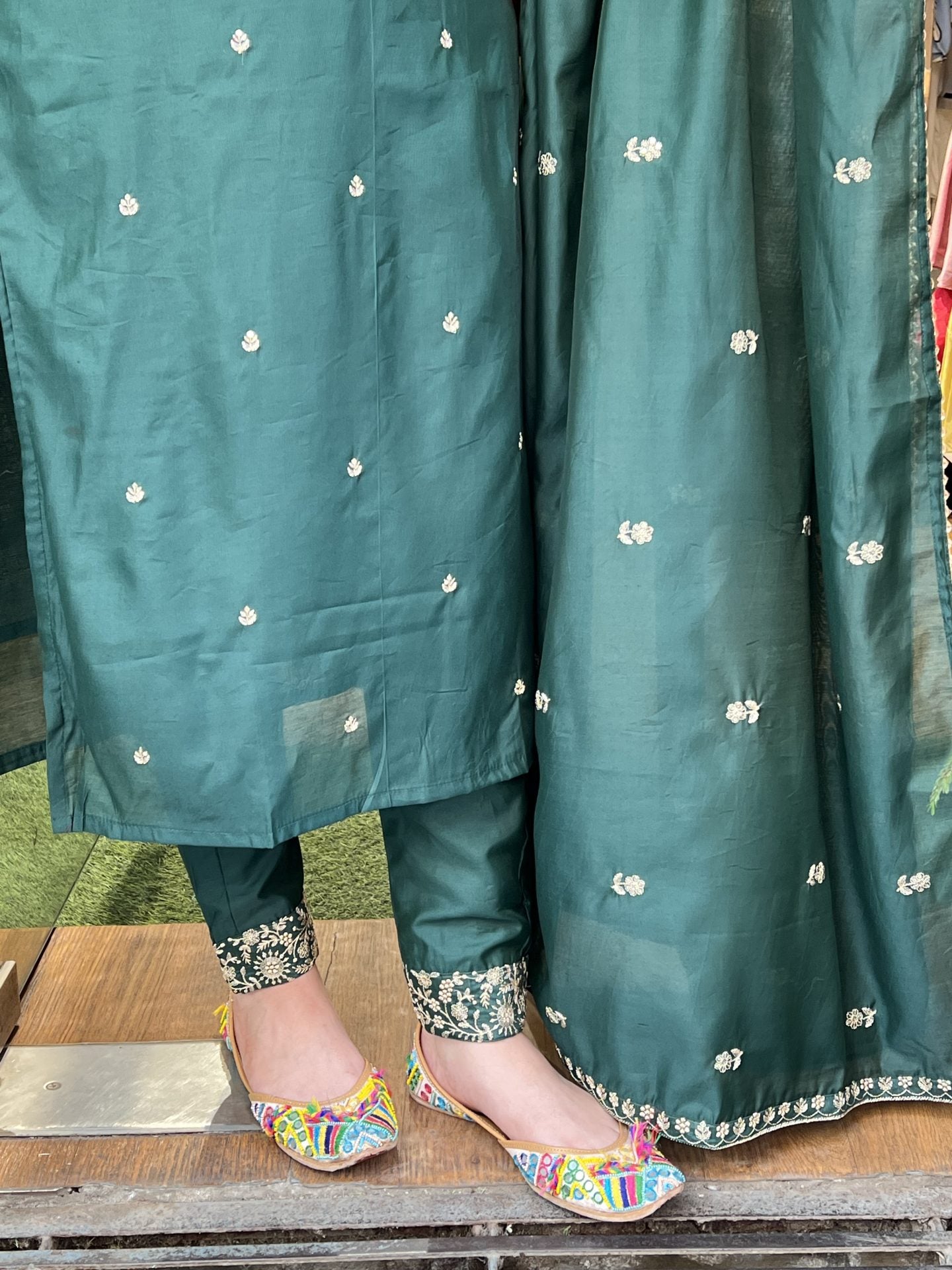 Shalini Green Embriodered Suit Set