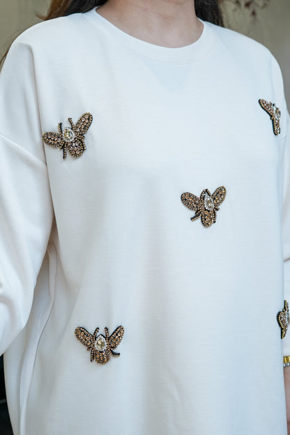 Bee Embellished Sweatshirt