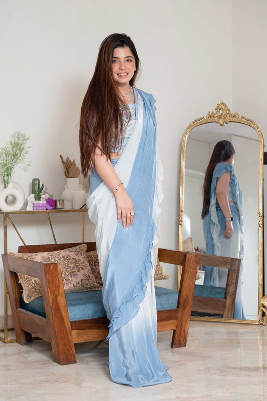 Shades of Blue Drape Saree