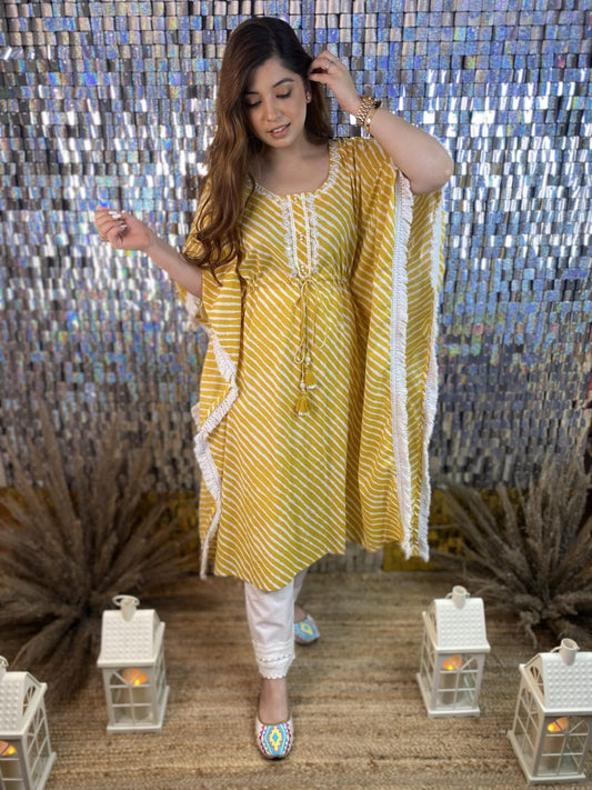 Yellow Stripes Plazo Set