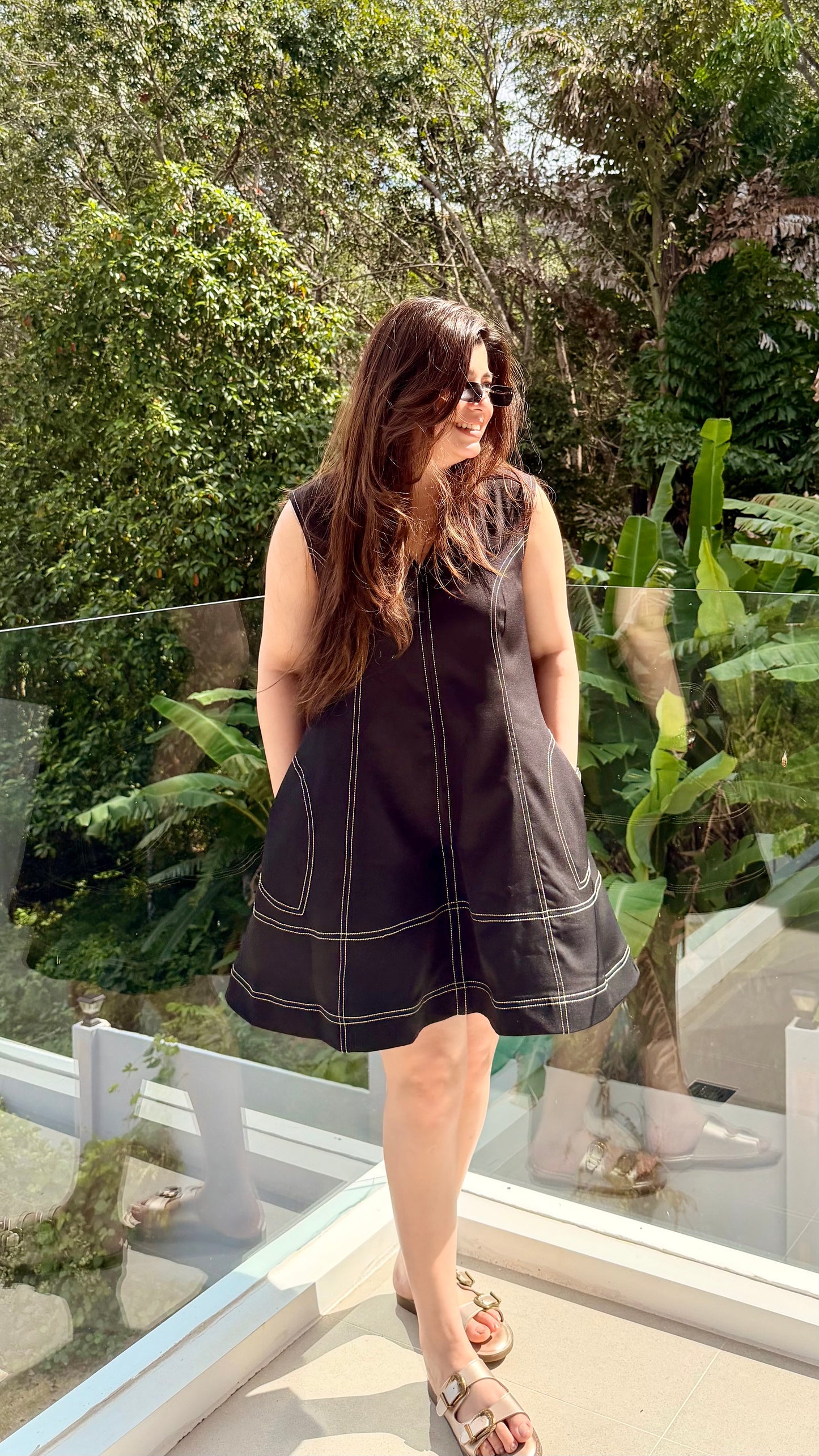 Bennah Black Short Dress