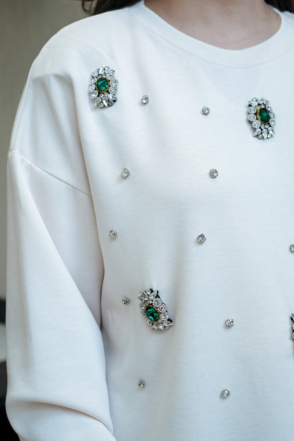 Crystal Embellished Sweatshirt