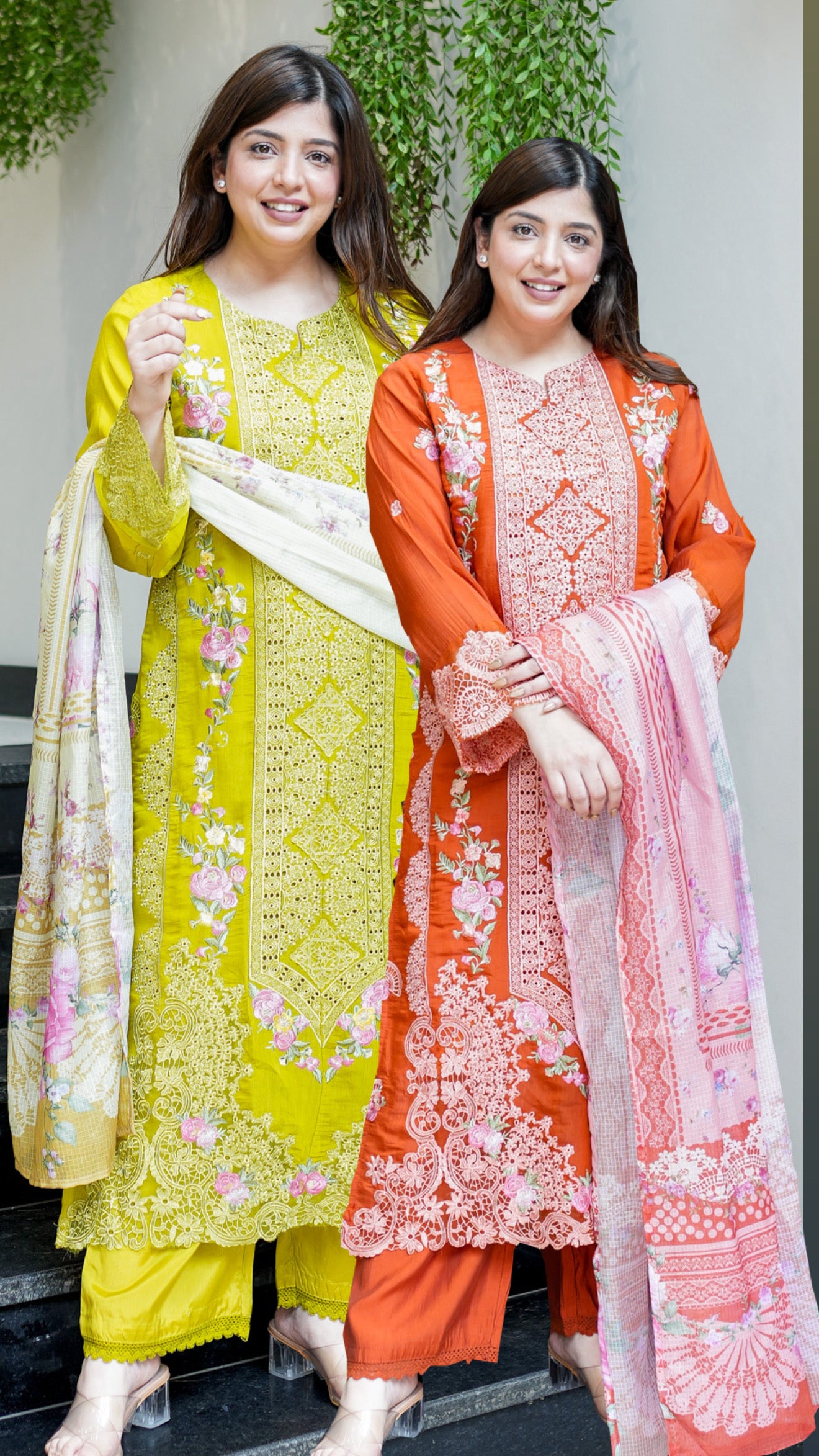 Vrindah Schiffli Suit Set