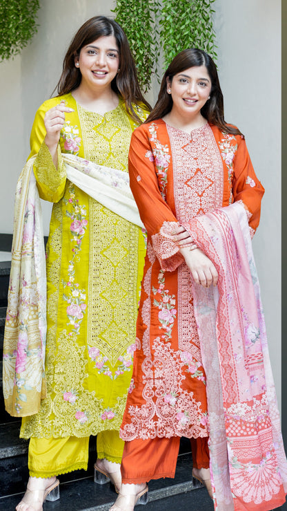 Vrindah Schiffli Suit Set