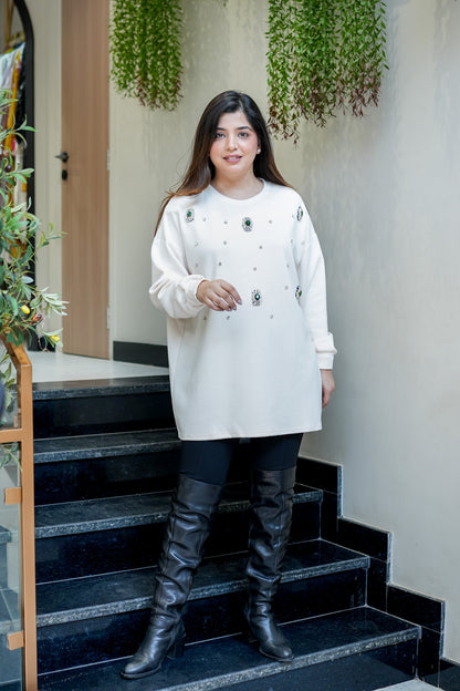 Crystal Embellished Sweatshirt