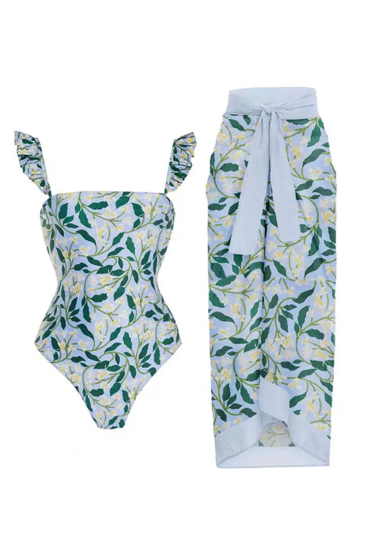 Martini Printed Swimsuit With Sarong