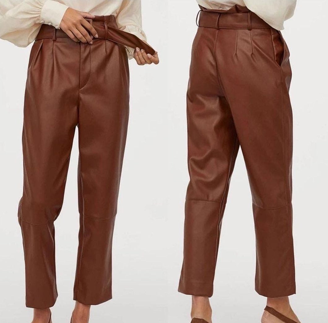 Shelly Pu Leather Pant With Belt