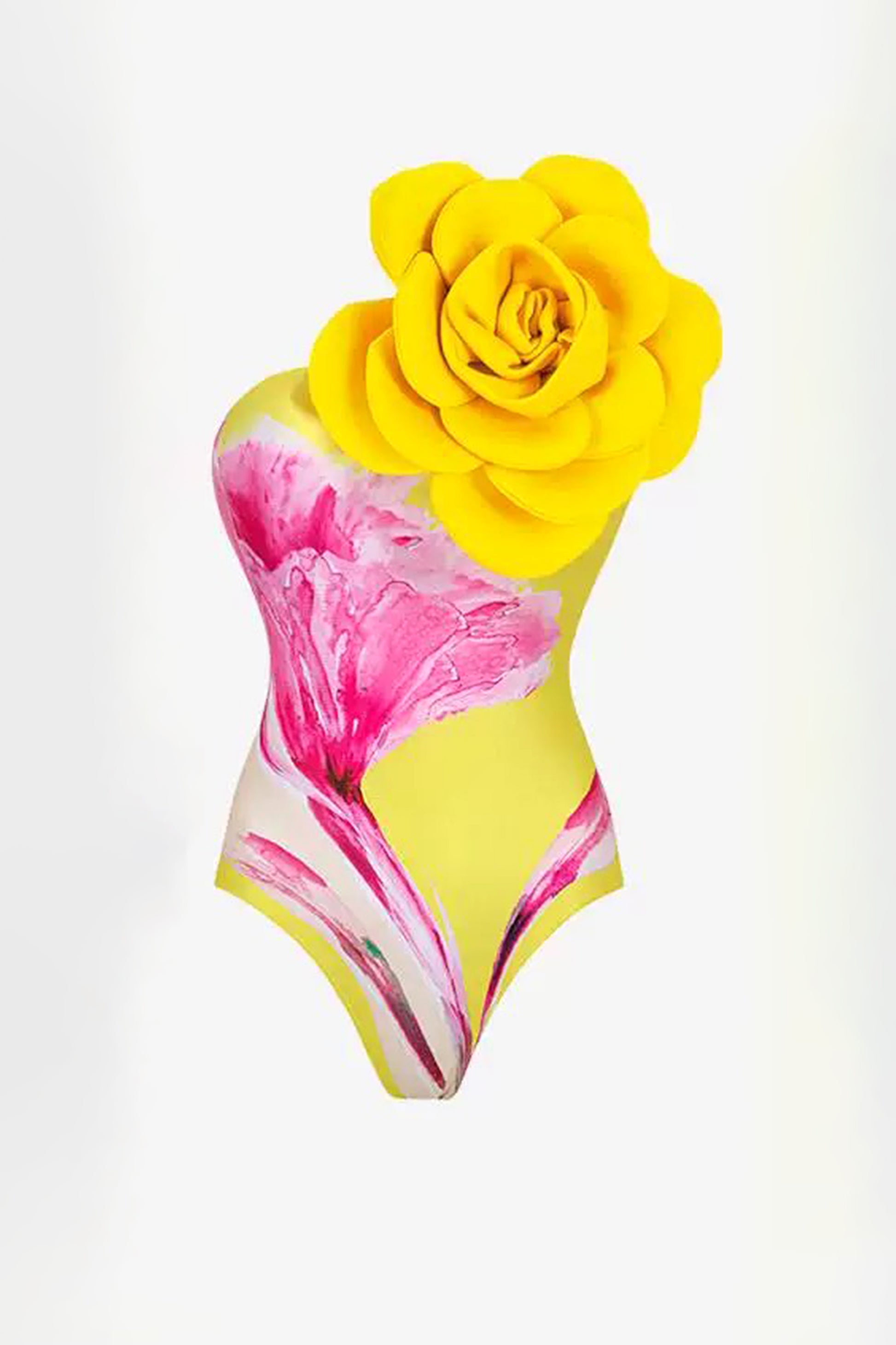 Wella Yellow Swimsuit With Sarong