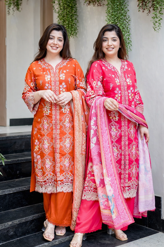 Farzeena Schiffli Detailing Suit Set