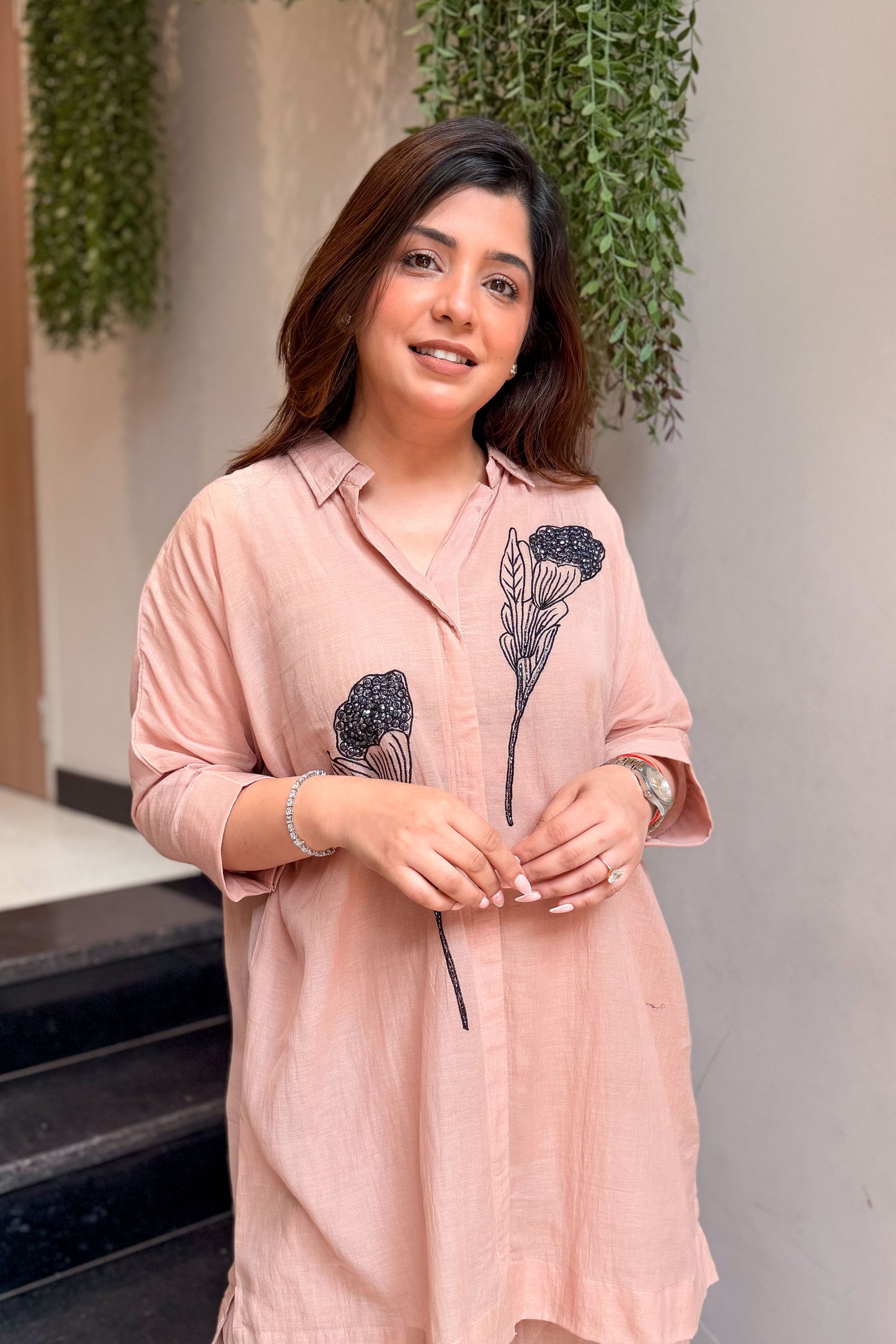 Naira Blush Cotton Cord Set