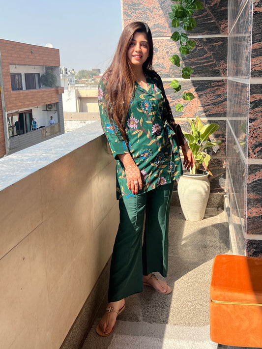 Glits Green Printed Cordset