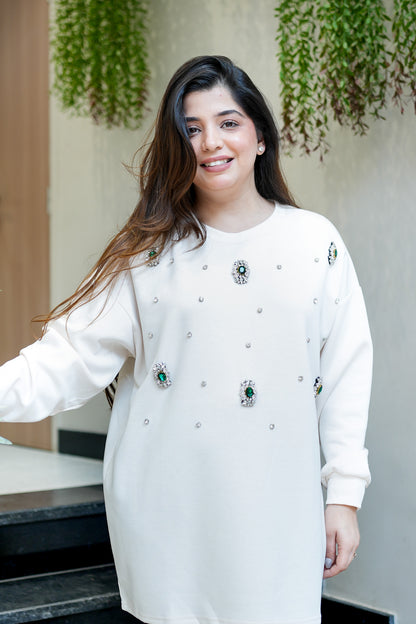 Crystal Embellished Sweatshirt