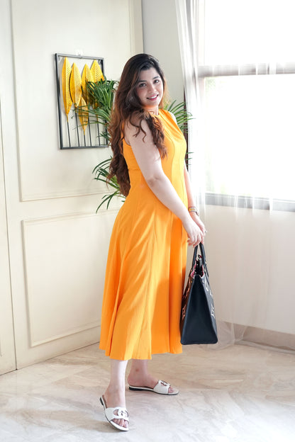 Crysta Orange Long Maxi Dress