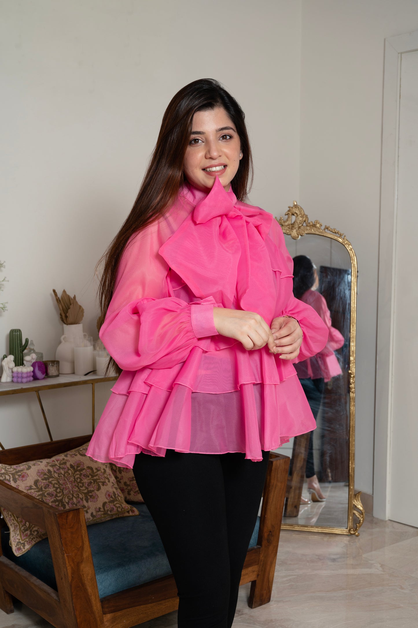 Araceli Pink Frill Top