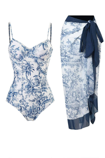 Joy Printed Swimsuit With Sarong