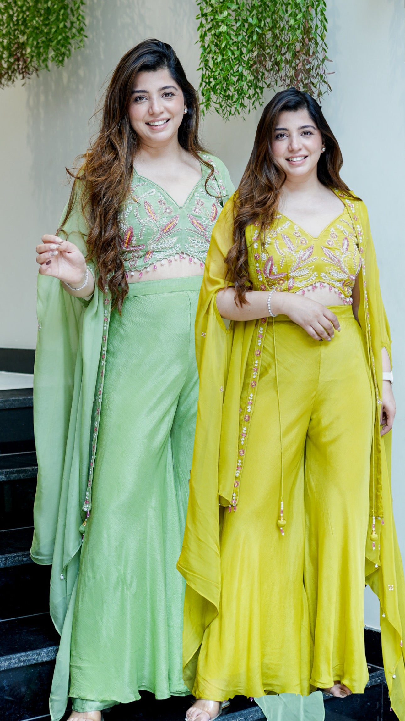 Mohe Embroidered Cape Style Outfit