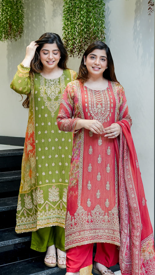Mrinaa Printed Tissue Suit Set