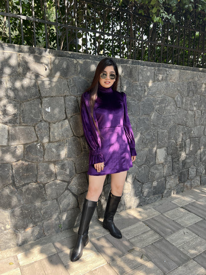 Kins Purple Velvet Dress