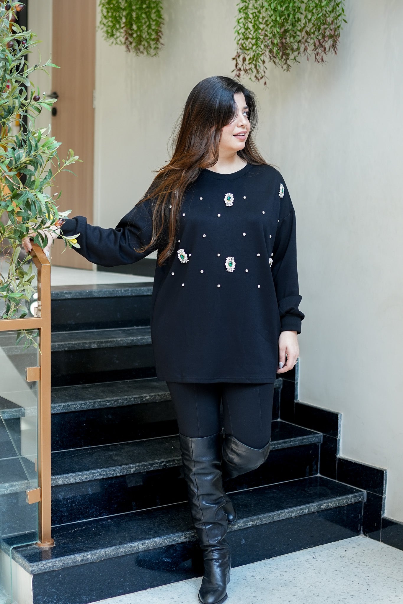 Crystal Embellished Sweatshirt